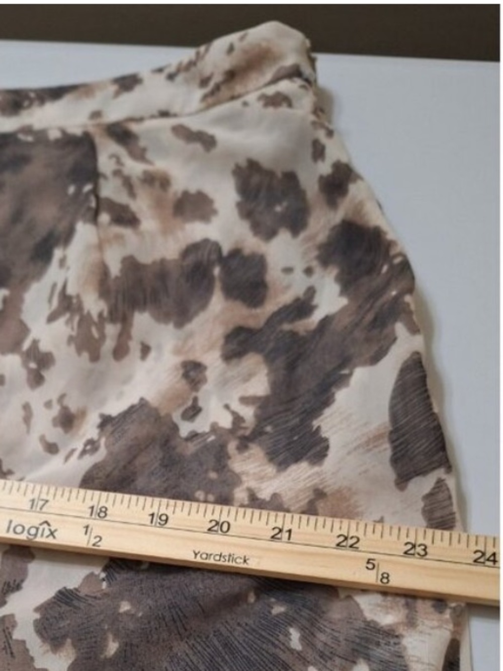 PrettyLittleThing Sheer Brown Cow Print Wide Leg Pants Size 14 Resort Beach - Picture 7 of 8